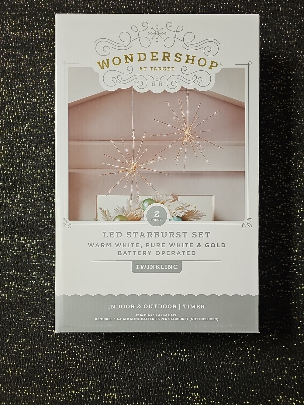 Wondershop Warm White & Gold LED Starburst Hanging Lights